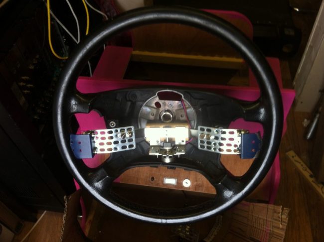 He also purchased a used BMW steering wheel from a local junkyard.
