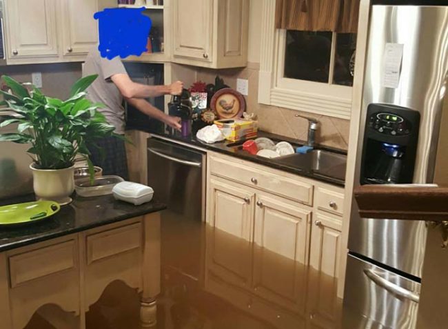 Despite the tough conditions, many residents are attempting to make the best of their situations. Here is a photo posted to Reddit of one local resident refusing to let the flood waters interrupt their morning coffee ritual.