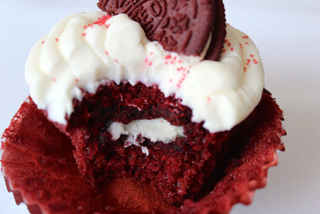 These <a href="http://michigan.spoonuniversity.com/2015/02/19/red-velvet-oreo-cupcakes-thatll-make-friends-love/" target="_blank">red velvet Oreo cupcakes</a> will quickly become your favorite go-to dessert for family functions.