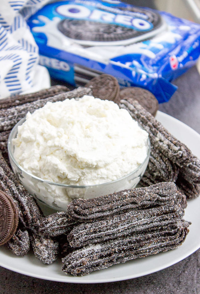 These <a href="http://dinnerthendessert.com/oreo-churros/" target="_blank">Oreo churros</a> look too good to eat...but if you insist.