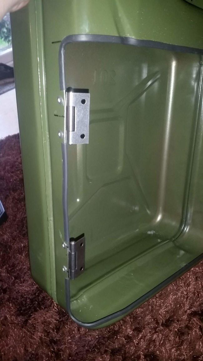 This allowed him to attach rubber edging and hinges for the door.