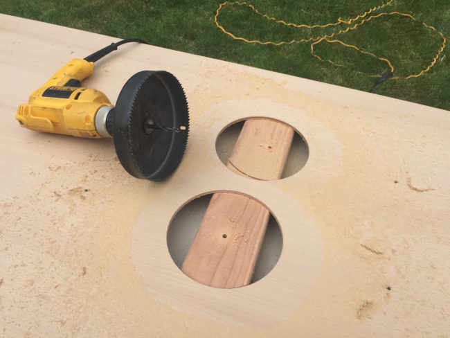 The holes helped him cut out these circular openings.