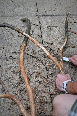 So they took it home and got right to work on removing the bark.