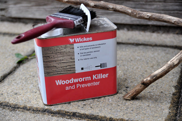 And to prevent worms from destroying the branch, they treated it with woodworm killer.