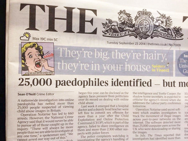 Disclaimer: Not all "paedophiles" are big and hairy.