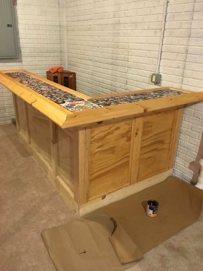 And after he stained the bar, it really came together.
