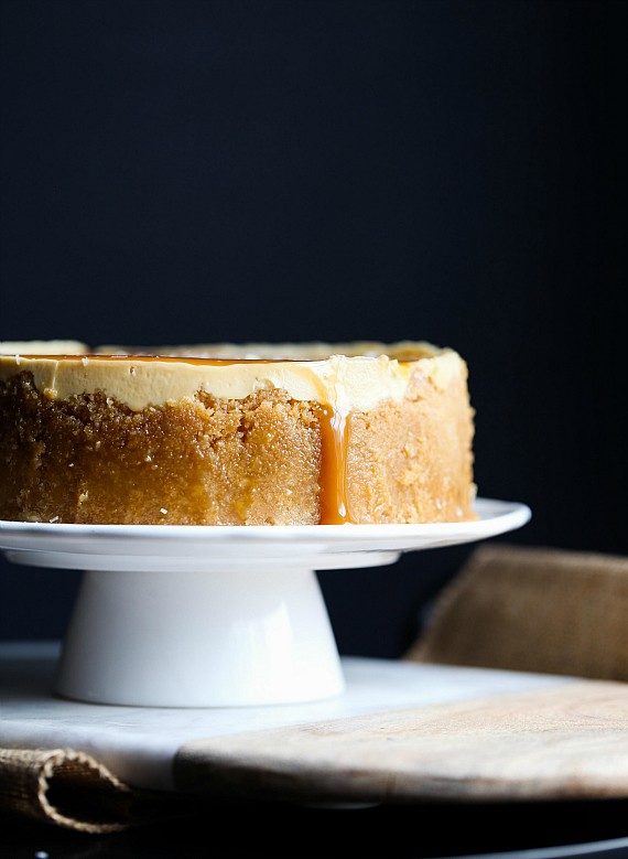 This <a href="http://cookiesandcups.com/instant-pot-salted-caramel-cheesecake-2/" target="_blank">salted caramel cheesecake</a> looks almost too good to eat...almost.