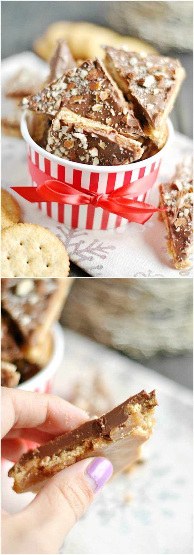 I used to love making <a href="http://www.somethingswanky.com/ritz-cracker-toffee/" target="_blank">Ritz-filled toffee</a> growing up.