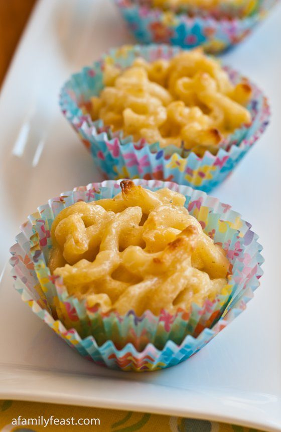 I bet you can't eat just<em> one</em> <a href="http://www.afamilyfeast.com/mac-and-cheese-cupcakes/" target="_blank">mac and cheese cupcake</a>.