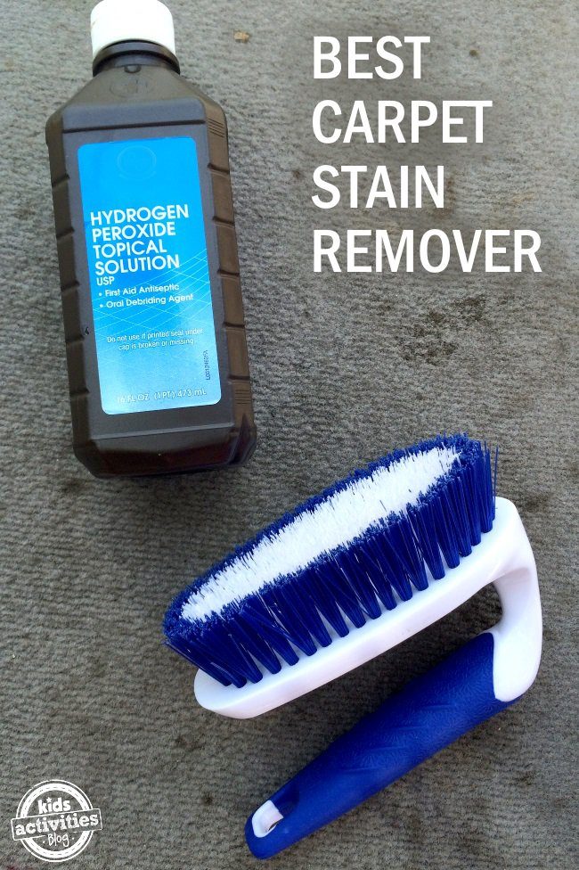 If you mix hydrogen peroxide with water and lemon essential oil, you'll have an amazing <a target="_blank" href="http://kidsactivitiesblog.com/61758/2-ingredient-carpet-stain-cure">carpet cleaner</a>.