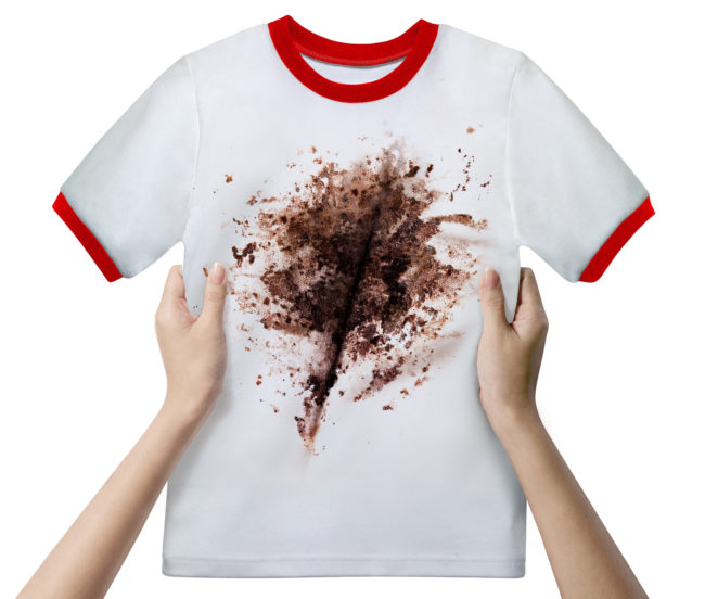 <a target="_blank" href="https://www.antons.com/cms/2012/01/how-to-remove-chocolate-stains-for-valentines-day/">Chocolate stains</a> are simple to take care of with your freezer and warm water.