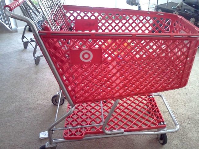 She starts with some abandoned carts. (To be clear, no one is suggesting that you steal carts from Target. Just saying.)