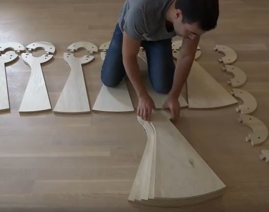 And he used twelve layers of plywood for each step.
