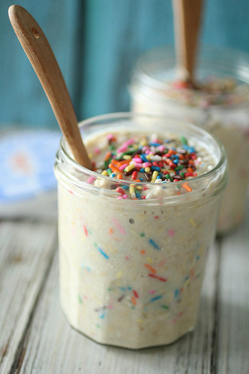 Bet you didn't know you can make healthy(ish) <a href="https://dashingdish.com/recipe/overnight-cake-batter-protein-oatmeal/" target="_blank">oatmeal with cake mix</a>.