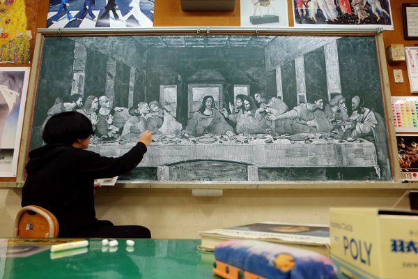 Whether it's an original piece or a reproduction of a famous work, this teacher is down to draw anything.