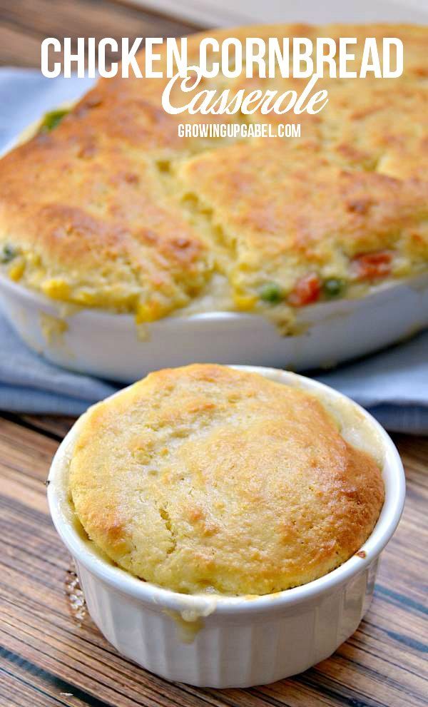 Fall is the season of savory meals and this <a href="http://growingupgabel.com/chicken-casserole/" target="_blank">chicken cornbread casserole</a> might just take the cake!