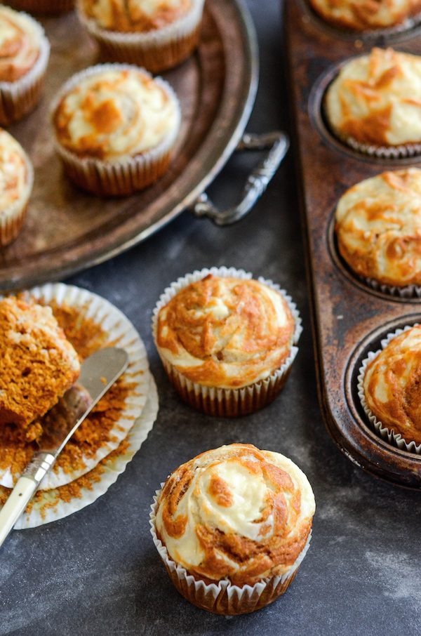 Imagine waking up to the smell of these <a href="http://www.thenovicechefblog.com/2015/11/pumpkin-cream-cheese-swirl-muffins/" target="_blank">pumpkin swirl muffins</a>. 