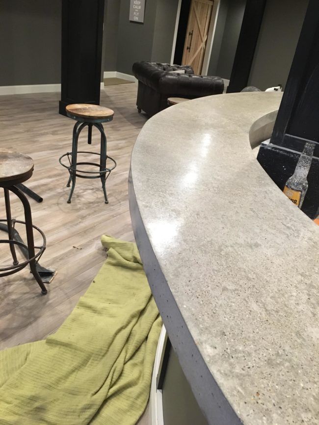 When they were smooth, he added three coats of concrete sealer and countertop wax to protect them.