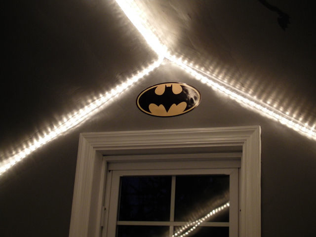 And it wouldn't have been an authentic Batcave without the addition of a Bat-Signal.