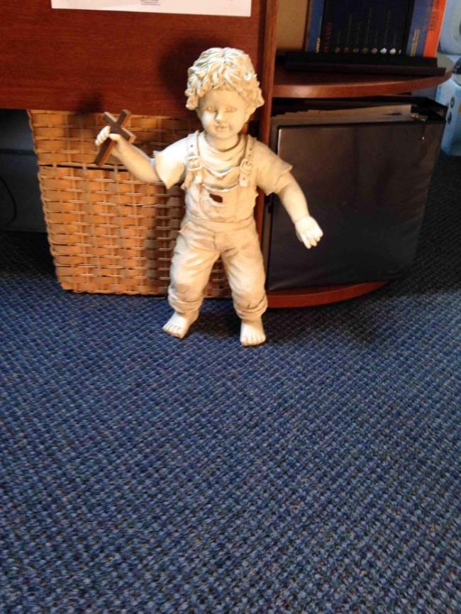 This was found in the office of a youth pastor. It looks like something from the opening scene of a horror movie.