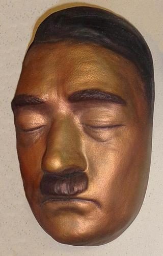 This mask was cast from a damaged mold of Adolf Hilter's face.  The original cast was believed to have been lost forever after Russian troops looted his home in 1945, but it was later found and restored in the '80s.