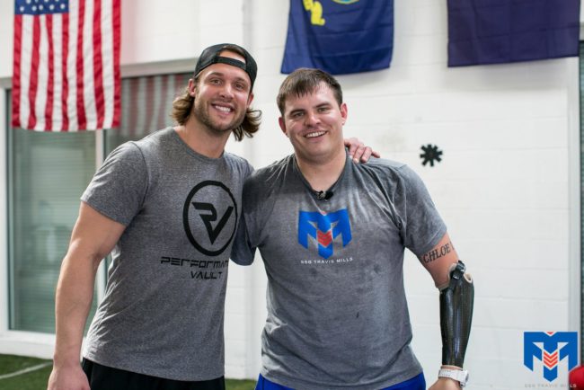 Though his new career was very lucrative, it all changed when he met Sergeant Travis Mills, a quadruple amputee who inspired him to open up the <a target="_blank" href="https://www.facebook.com/adaptivetrainingfoundation/">Adaptive Training Foundation</a>, a gym for wounded warriors.