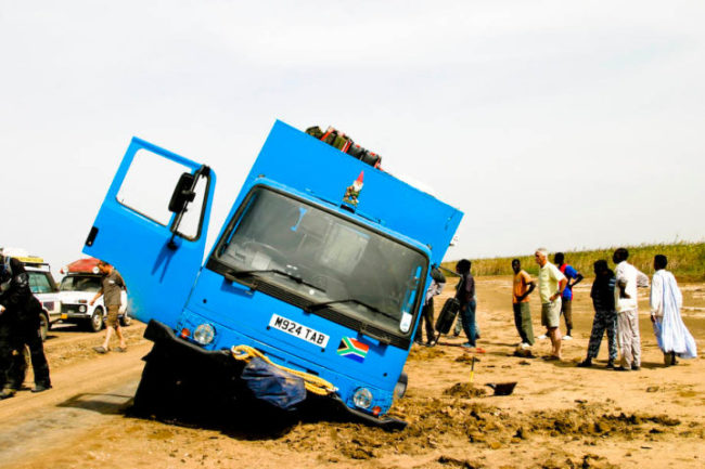 Their trip didn't come without it's problems, though -- just before they got to Senegal, their truck sank into the ground.  But, with the help of some locals, they were back on the road in only a few hours.