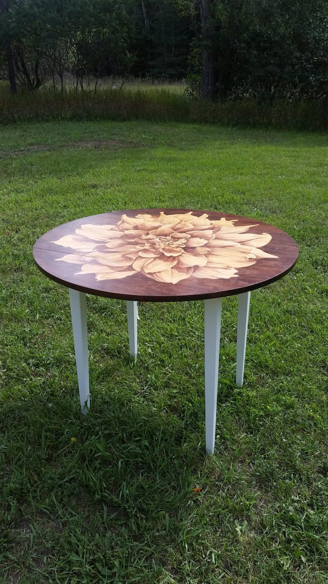 Although the table was meant for the kitchen, something like this would make any space blossom.