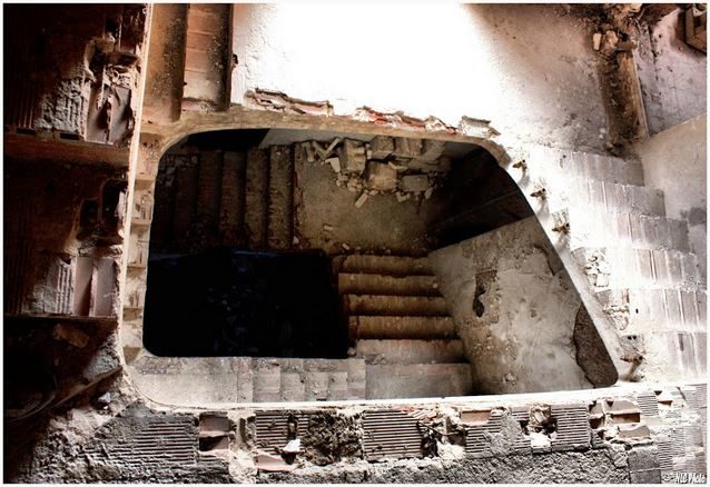 The stairs were even scarier, not only because of their appearance, but because they could have collapsed at any moment.