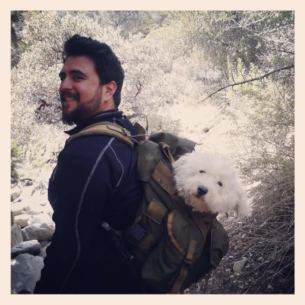 Hiking is way more fun when you're riding in a backpack.