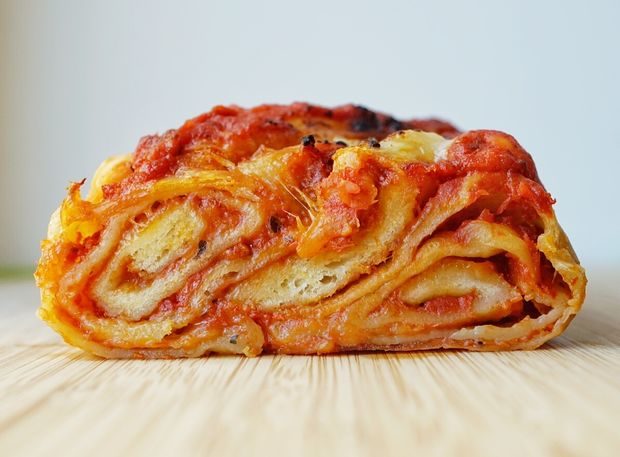 But wait until you cut into this delicious babka pizza -- look at all those layers!