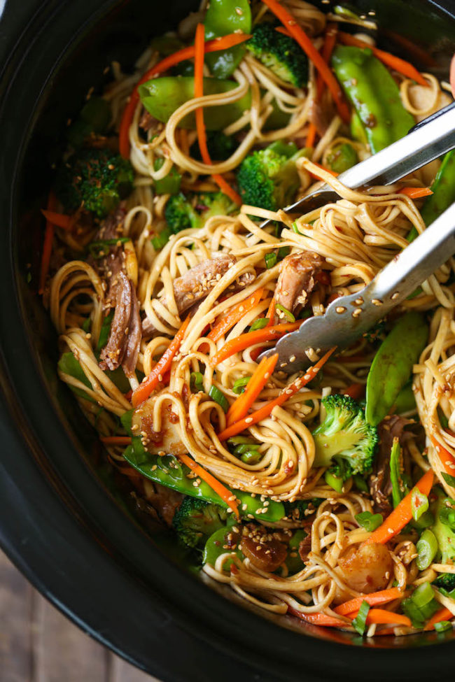 Skip the takeout and make your own mouthwatering <a target="_blank" href="http://damndelicious.net/2016/05/13/slow-cooker-lo-mein/">lo mein</a>.