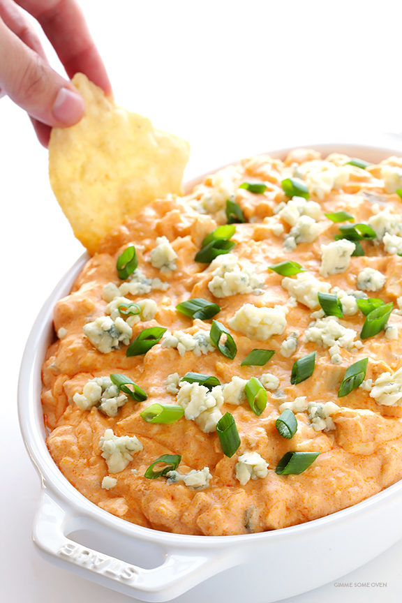 This <a target="_blank" href="http://www.gimmesomeoven.com/slow-cooker-buffalo-chicken-dip/">buffalo chicken dip</a> is perfect for parties -- just don't expect any leftovers.