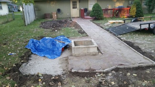 As the backyard project came to a close, he added a brick border around the entire patio.