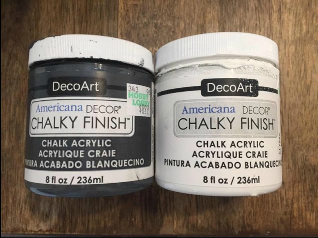 She ordered a custom stencil kit online and made a stop at her local craft store to pick up chalk-based acrylic paint.
