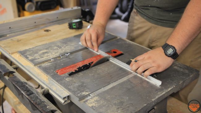 He began his build by cutting the aluminum frames to size.