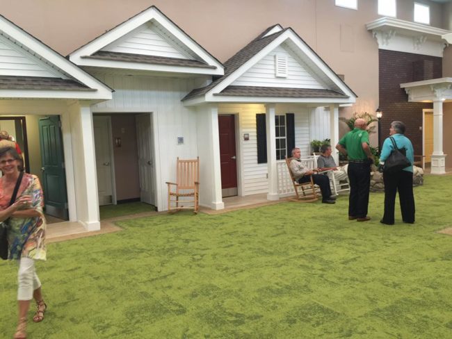 The floors of the home are designed to look like grass, and residents are treated to the sounds of birds chirping every morning.