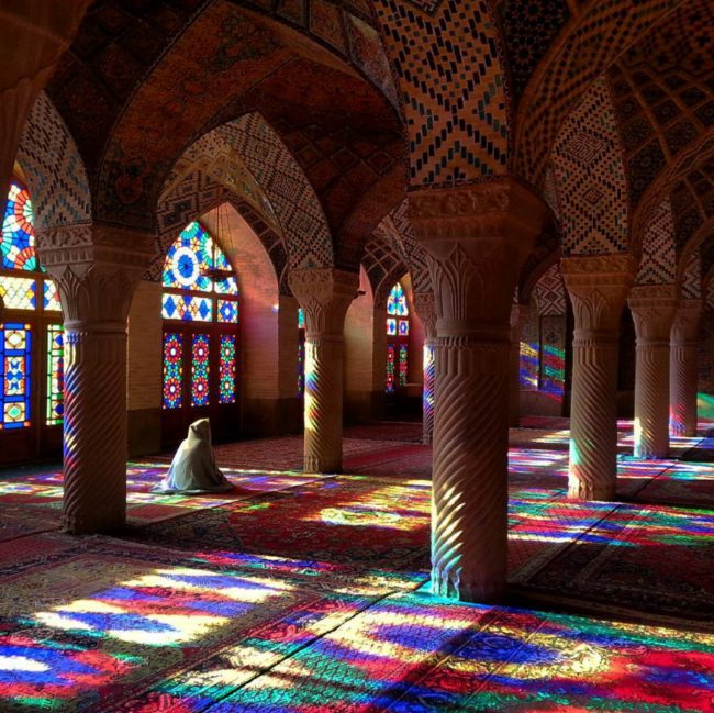 The prayer rooms of the mosque make daily worship a colorful and powerful experience.
