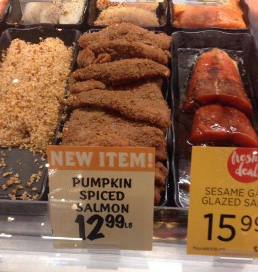 They really went all in on pumpkin spice salmon.