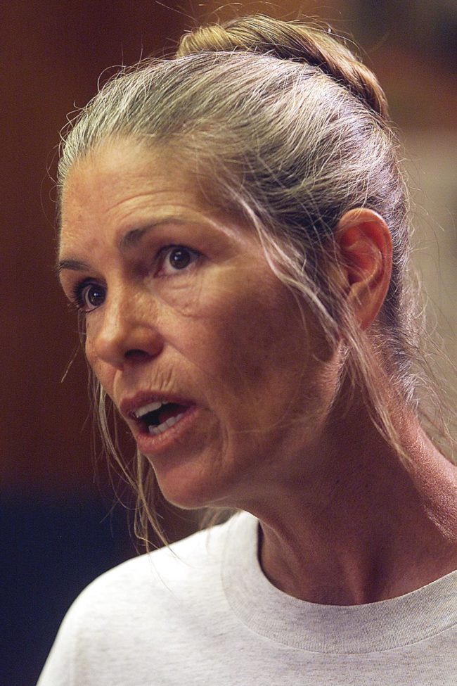 Leslie Van Houten, pictured here at a parole hearing in 2002, was the youngest participant in the Manson Family crime spree. She was also involved in the murder of the LaBiancas. Her trial was riddled with errors and had to be retried twice. She has been denied parole 12 times.