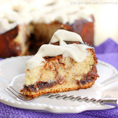 This <a href="http://www.the-girl-who-ate-everything.com/2012/10/cinnamon-roll-cheesecake.html" target="_blank">cinnamon roll cheesecake</a> will melt even the coldest of hearts.