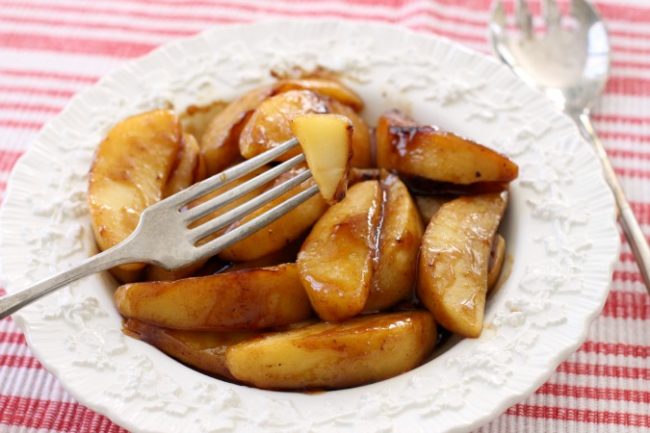 If you want to sneak cinnamon onto the dinner table, try pairing these <a href="http://butterwithasideofbread.com/2015/10/skillet-cinnamon-apples/" target="_blank">skillet cinnamon apples</a> with pork or baked turkey. 