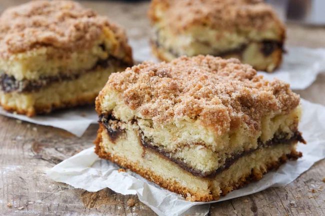 What's cinnamon coffee without some <a href="http://www.kingarthurflour.com/recipes/cinnamon-streusel-coffeecake-recipe#reviews" target="_blank">cinnamon-streusel cake</a> to go with it?