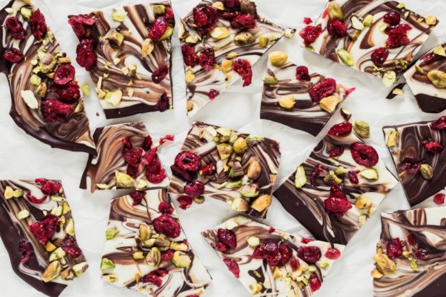 Nothing says fall like <a href="http://www.eatgood4life.com/cranberry-pistachio-chocolate-bark/" target="_blank">cranberry pistachio chocolate bark</a>. 