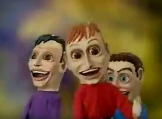 The puppets used in the Australian kids' show "The Wiggles" look like they want to eat your soul.