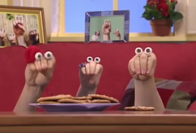 Oobi is a show on Nick Jr. that features a family of hands with eyeballs glued on top.  Seriously, who comes up with this stuff?