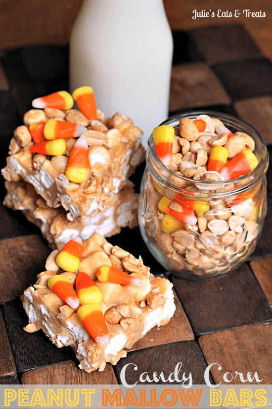 These <a href="http://www.julieseatsandtreats.com/candy-corn-peanut-mallow-bars/" target="_blank">mallow bars</a> may require you to empty out your candy dish. 
