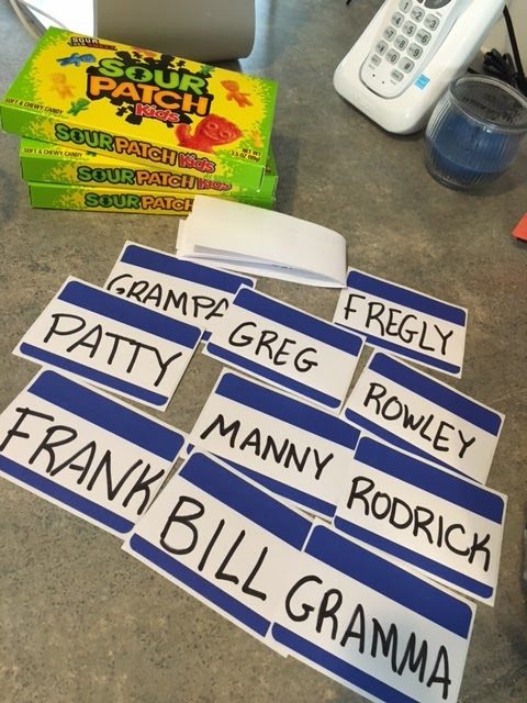 Soon, Dad arrived with pizza. The table was set and all of the carefully planned "Diary of a Wimp Kid" games were ready to go. Guests would be arriving any minute.