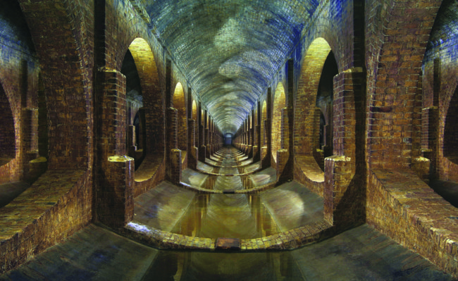 This beautiful Victorian-era cistern that lies beneath London appears more like a colorful painting than a real place.