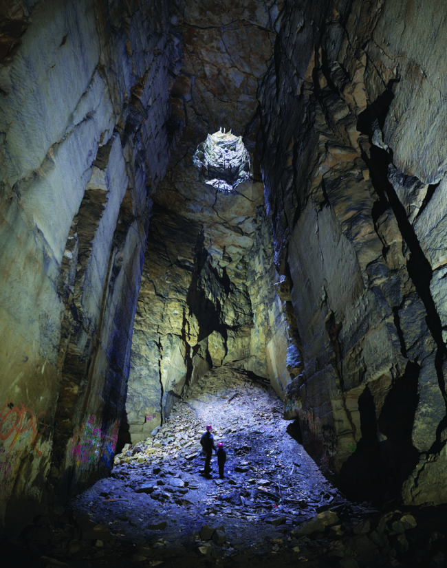 Emmett and his son explored this underground quarry in Wiltshire, England.